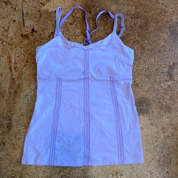 LULULEMON lilac purple centered pose multi strap tank top - Picture 5 of 5